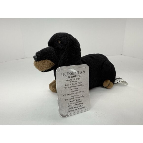Vintage Stuffins Lumpy’s Gang 1997 Black Bean Bag Dachshund  License NO. K-9 - Picture 1 of 10